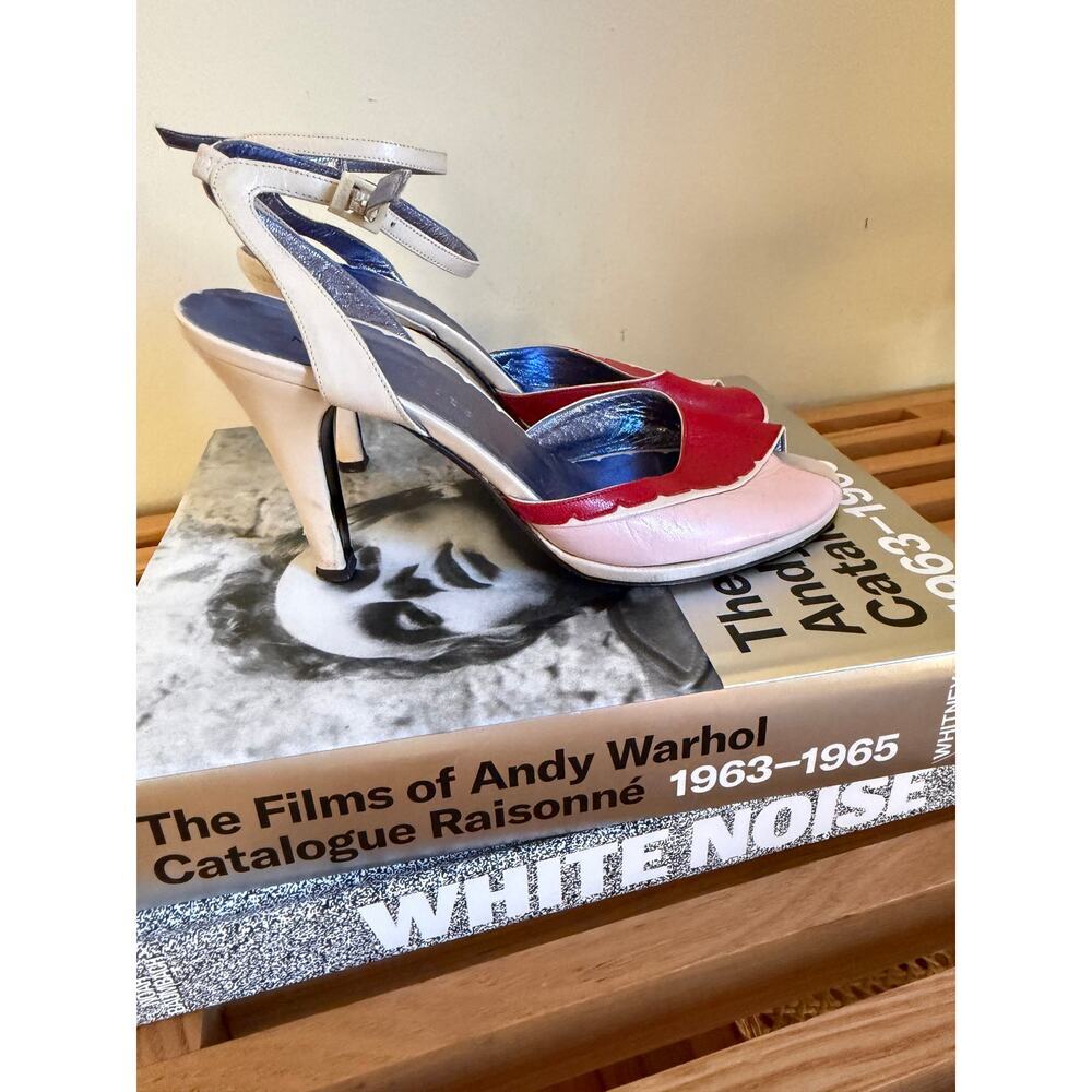 Vintage Marc Jacobs Colorblock Leather Ankle Strap Heels Size 38.5 - Picture 6 of 7